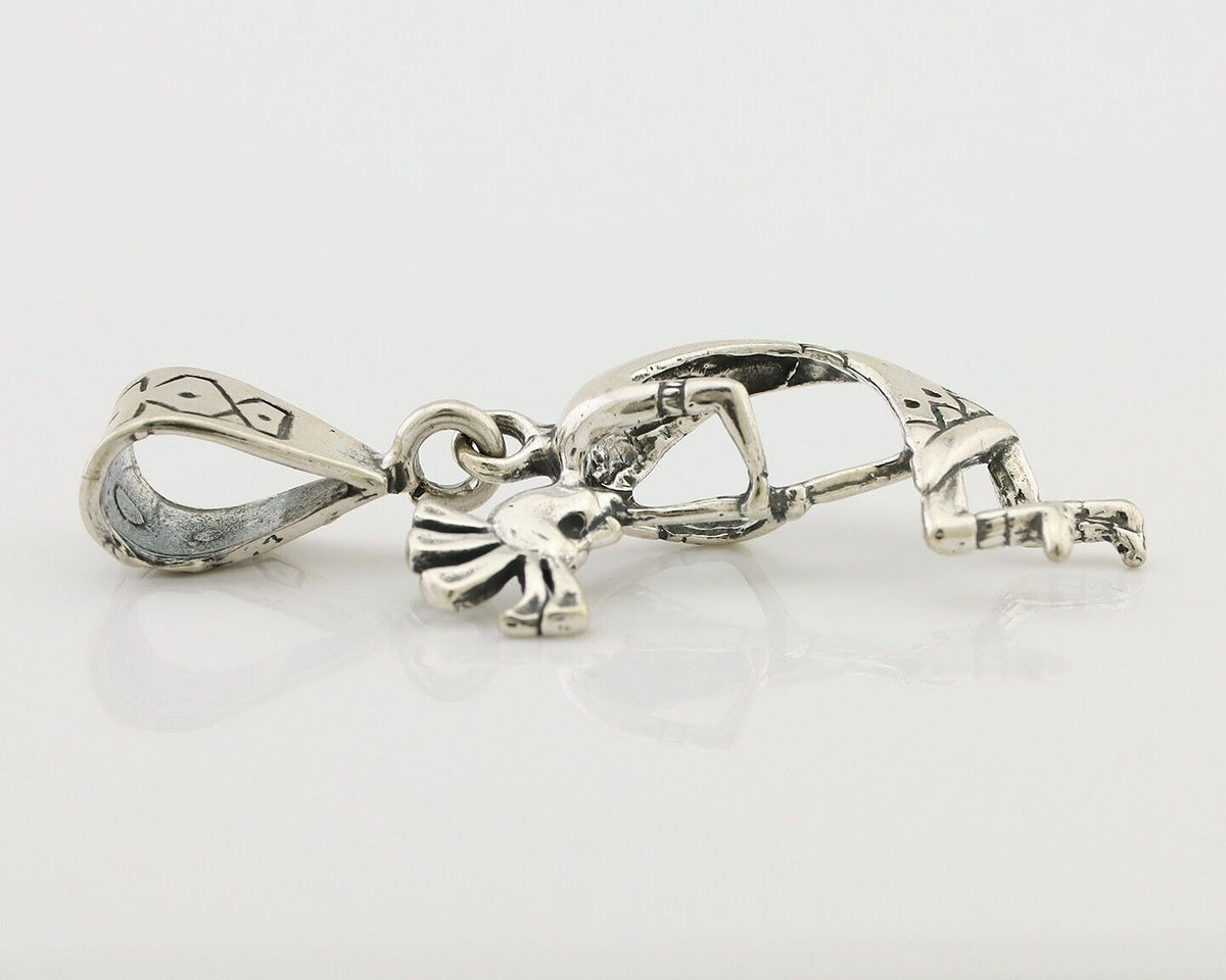 Navajo Kokopelli Pendant 925 Sterling Silver Native Artist Masha C.80's