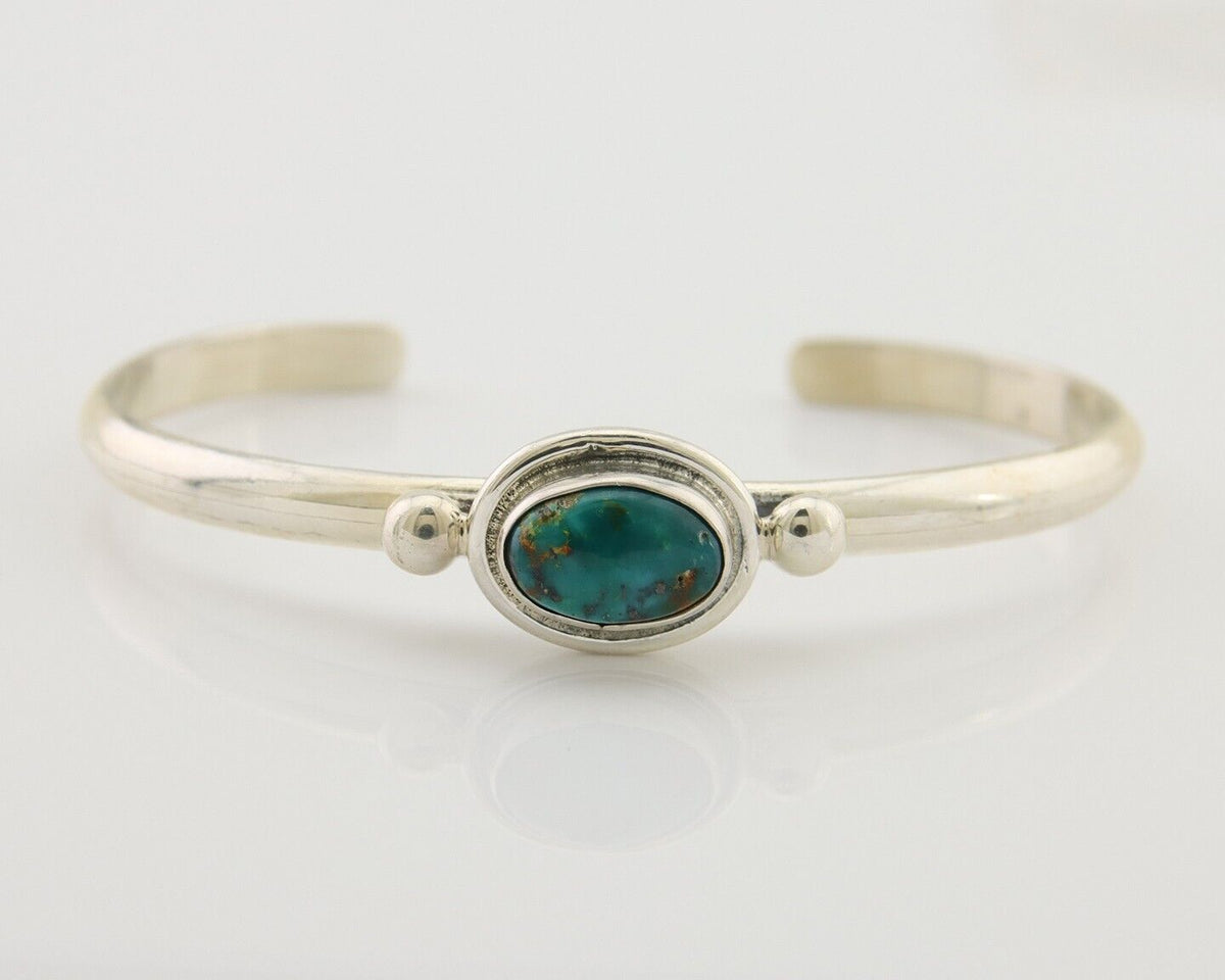 Navajo Kingman Turquoise Bracelet 925 Silver Artist Native American C.80's