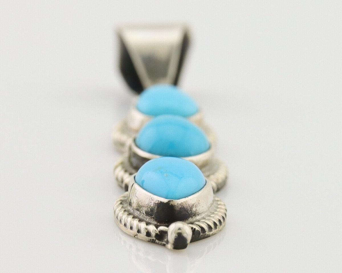 Navajo Necklace 925 Silver Natural Turquoise Artist Kathllen Chavez C.80's