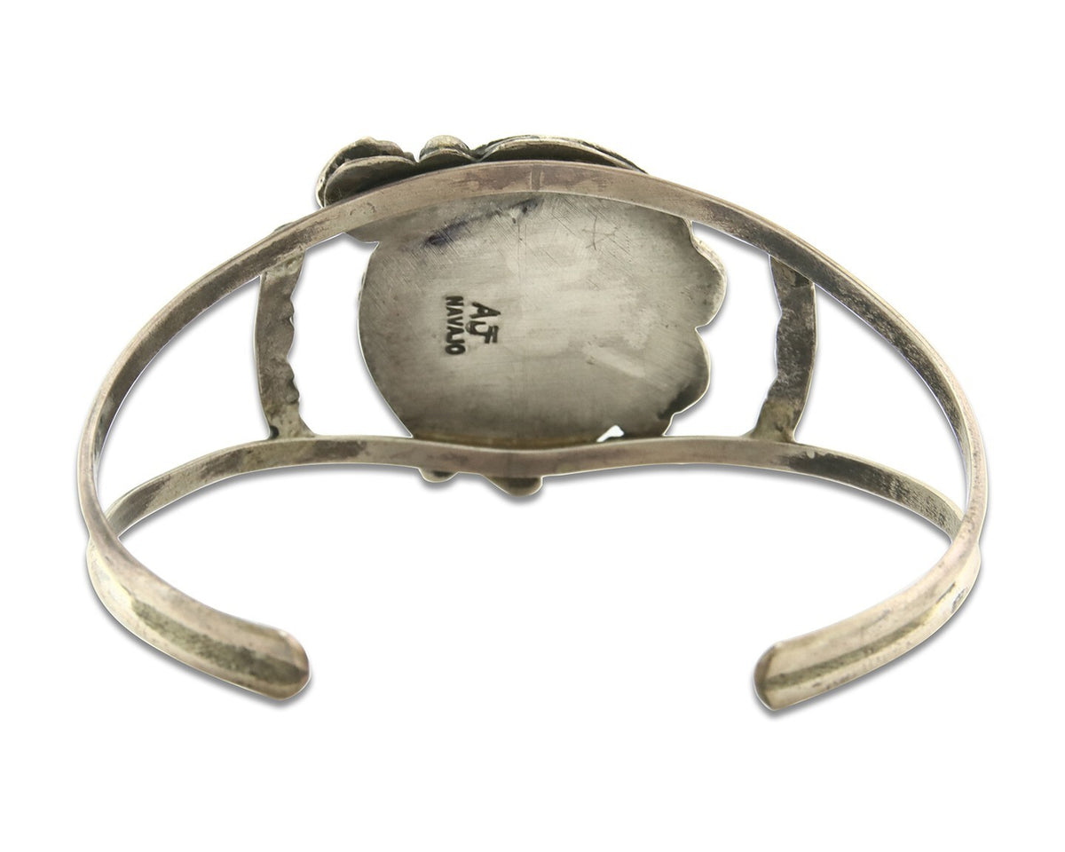 Vintage Navajo Bracelet 925 Silver Turquoise Tradition Handmade Signed Alvin Joe