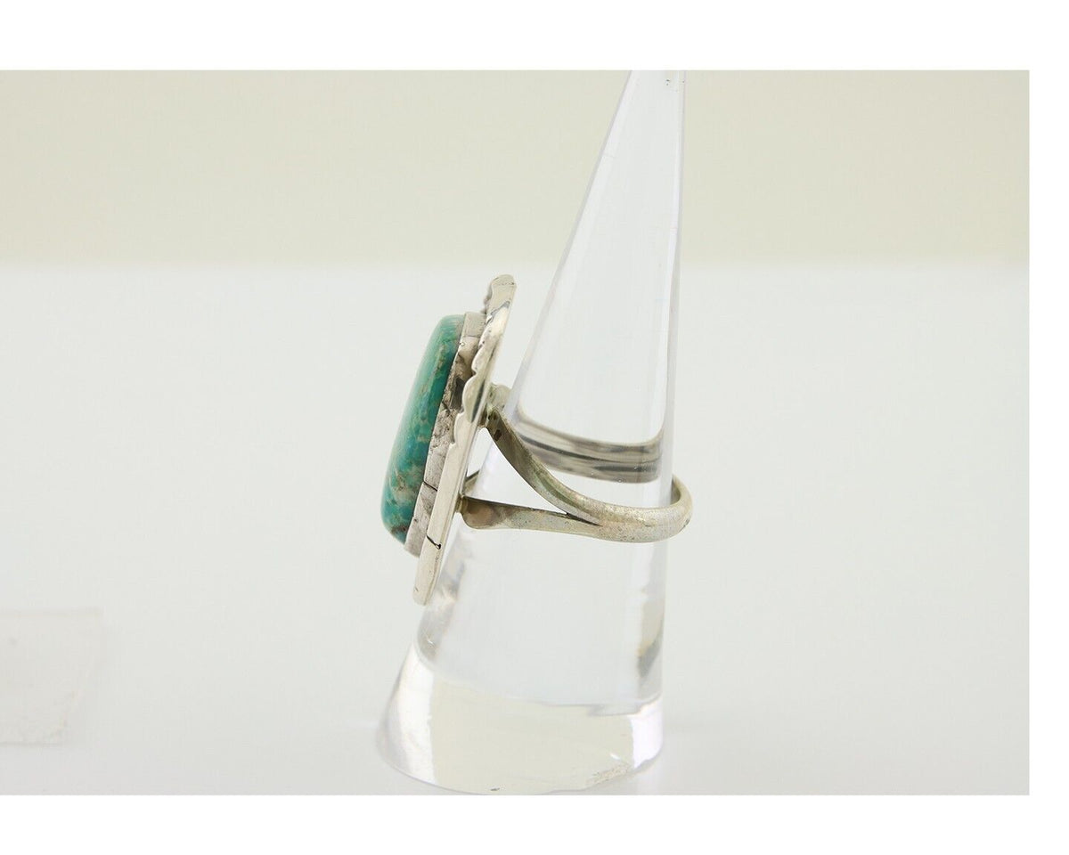 Navajo Ring 925 Silver Blue Turquoise Native American Artist C.80's