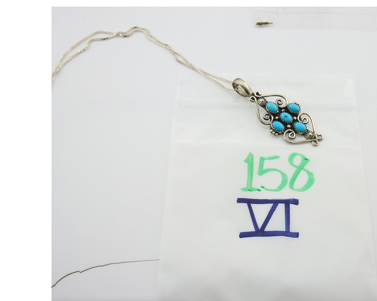 Navajo Sterling Silver Necklace Authentic Turquoise Vintage Signed Montoya