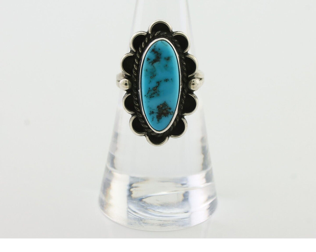 Navajo Turquoise Ring 925 Silver Handmade Native American Artist C.80's