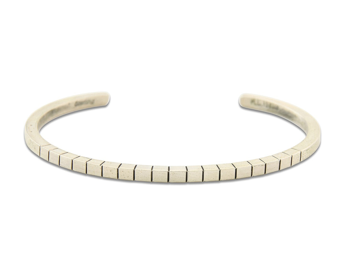 Navajo Bracelet 925 Silver Hand Stamped Signed M.C. ISASIB C.80's