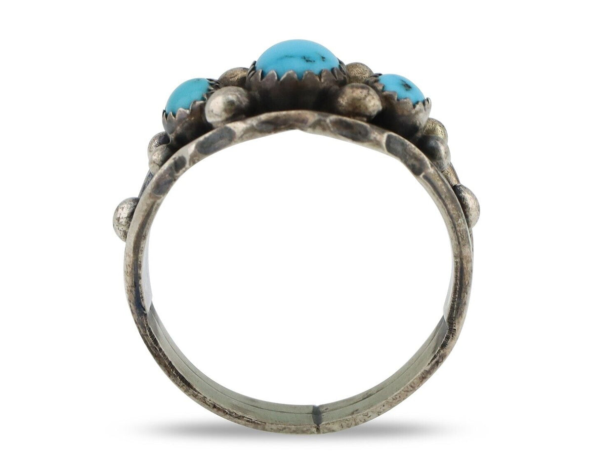 Navajo Ring 925 Silver Turquoise Artist Signed E SkyStone Creations C.80's