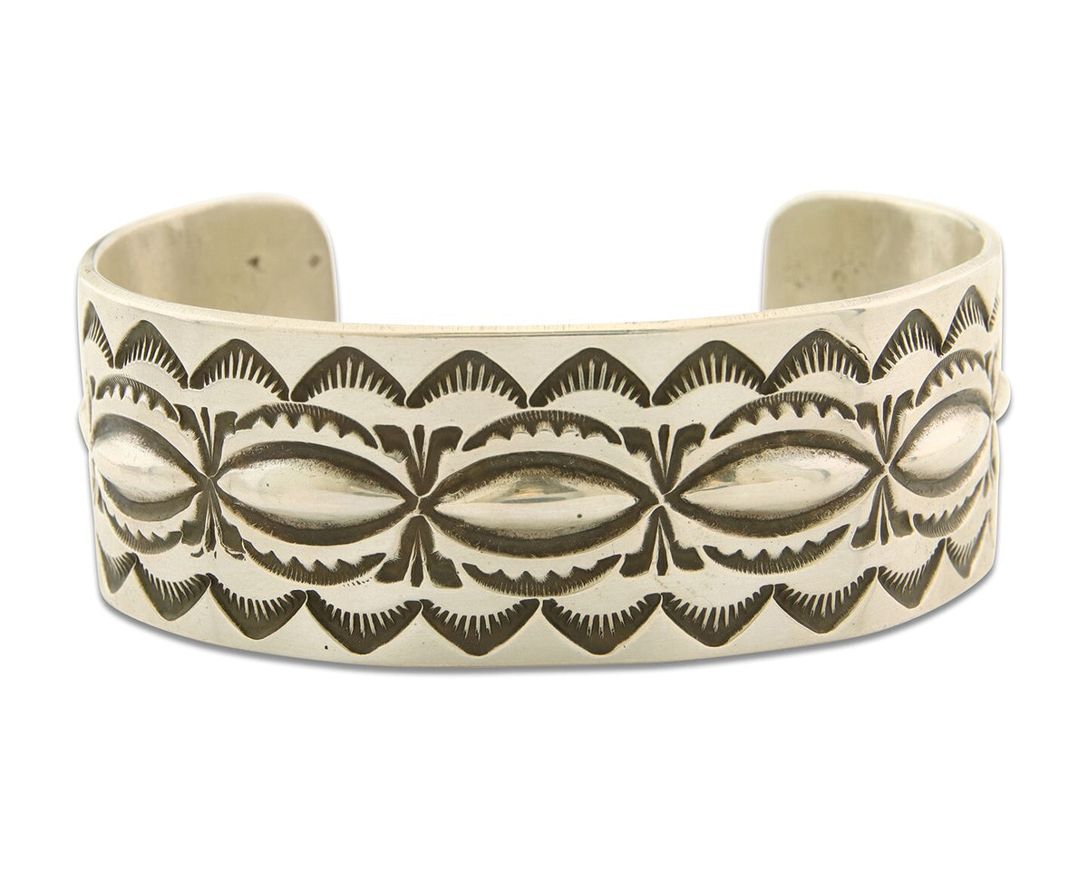 Navajo Bracelet 925 Silver Artist Signed Calvin Spencer Cuff C.80's