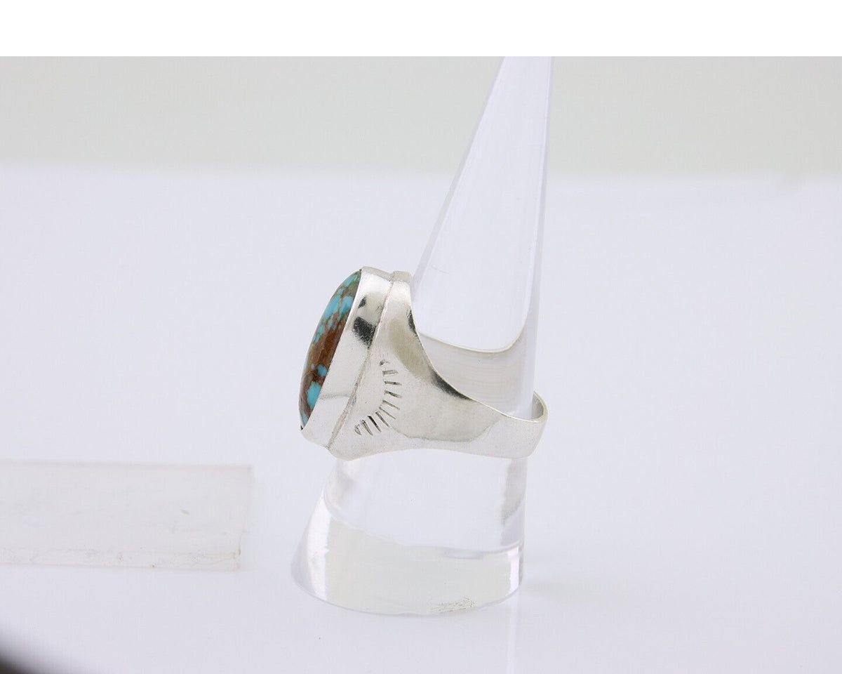 Navajo Handmade Ring 925 Silver Natural Mined Turquoise Artist C.80's