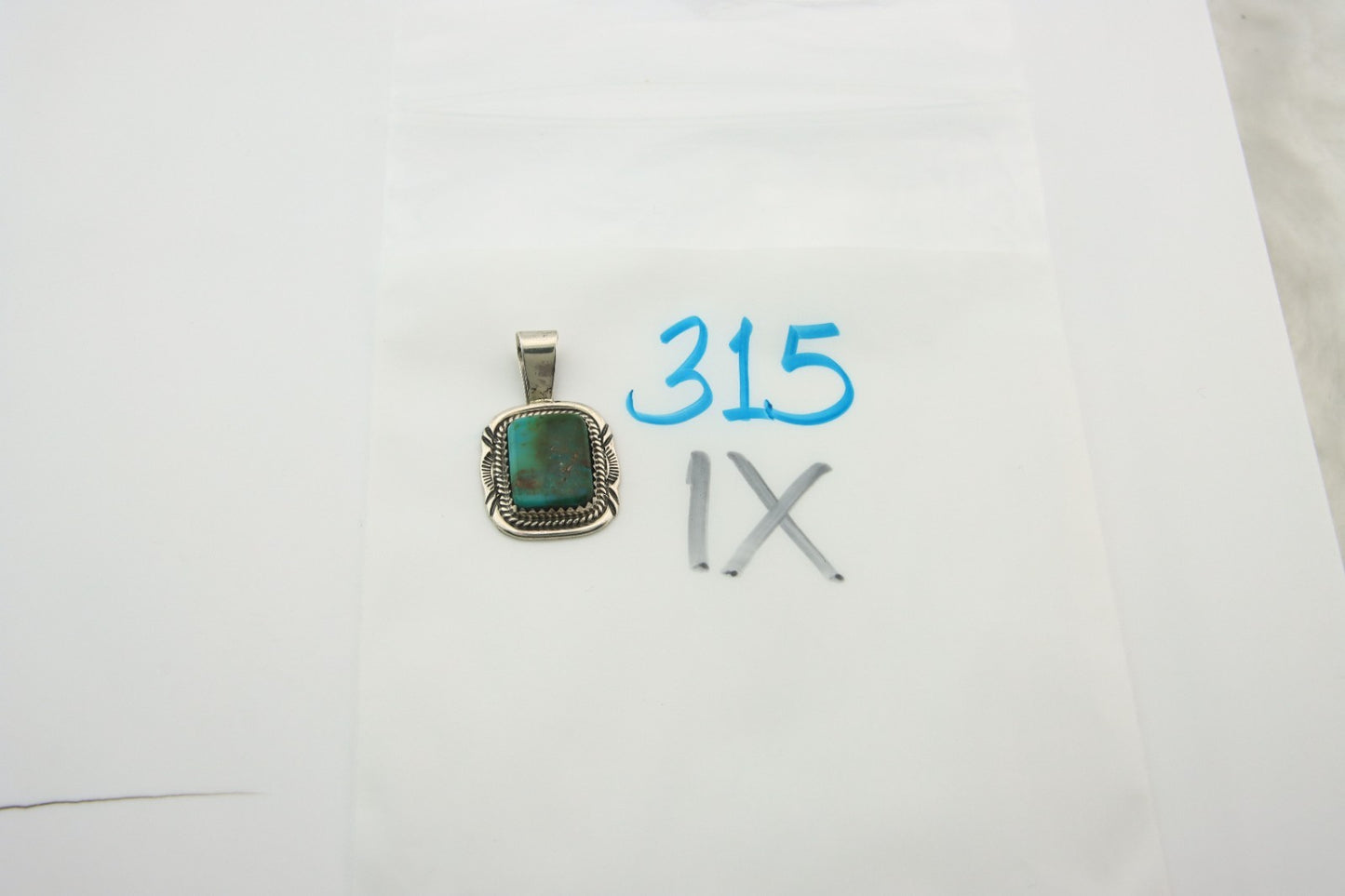 Navajo Pendant 925 Sterling Silver Turquoise Vintage Authentic Native Artist