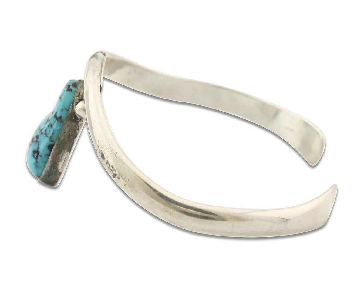 Vintage Navajo Bracelet 925 Silver Turquoise Handmade Signed Tim Guerro