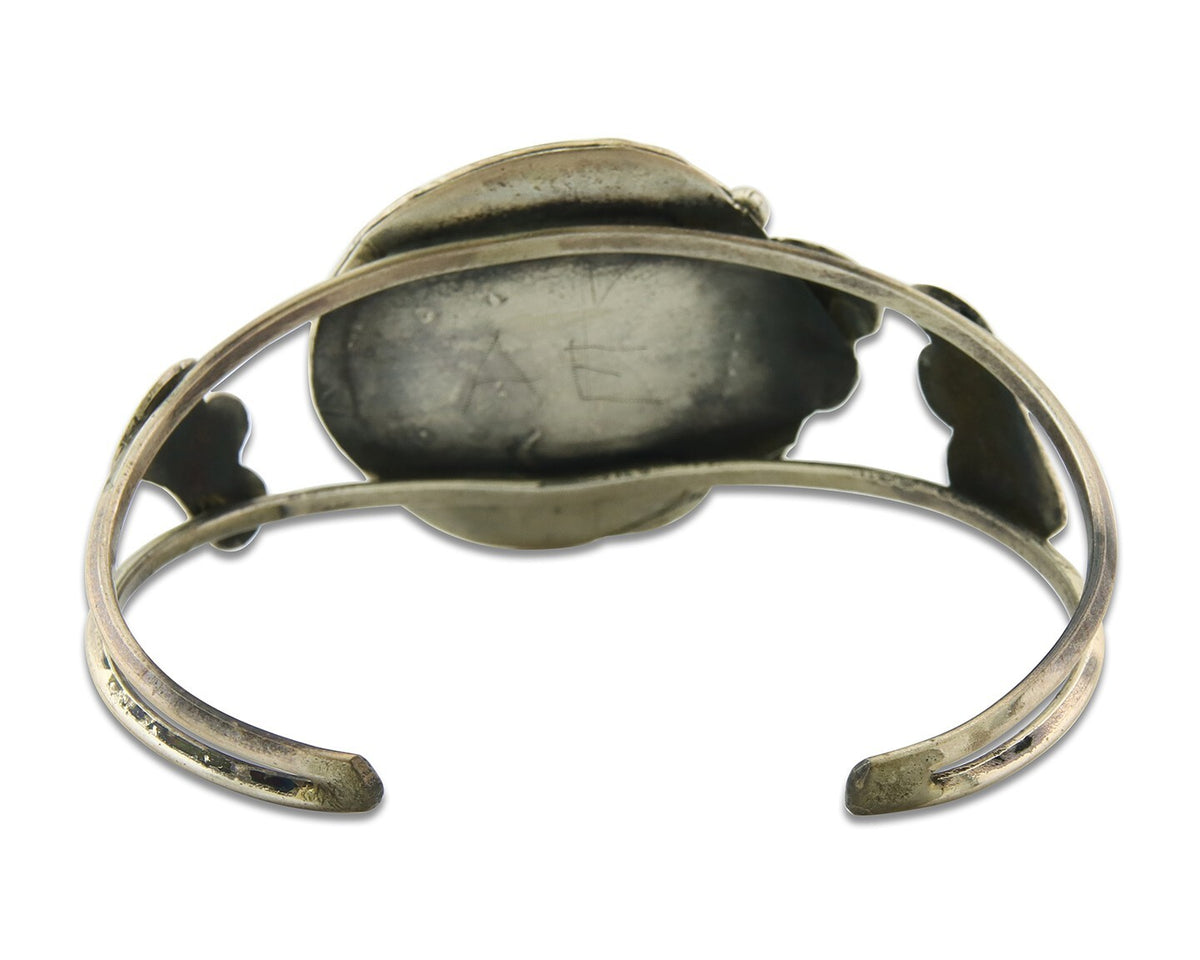 Vintage Navajo Bracelet 925 Silver Turquoise Handmade Authentic Signed AE