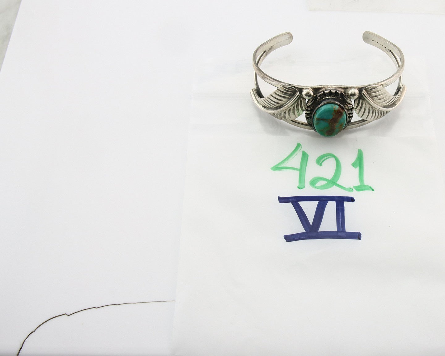 Vintage Navajo Bracelet 925 Silver Turquoise Tranditional Handmade Signed Gecko