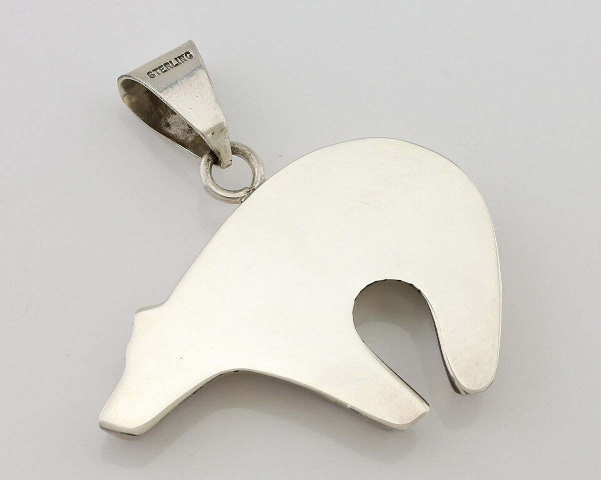 Navajo Spirit Bear Pendant 925 Sterling Silver Native Artist C.80's