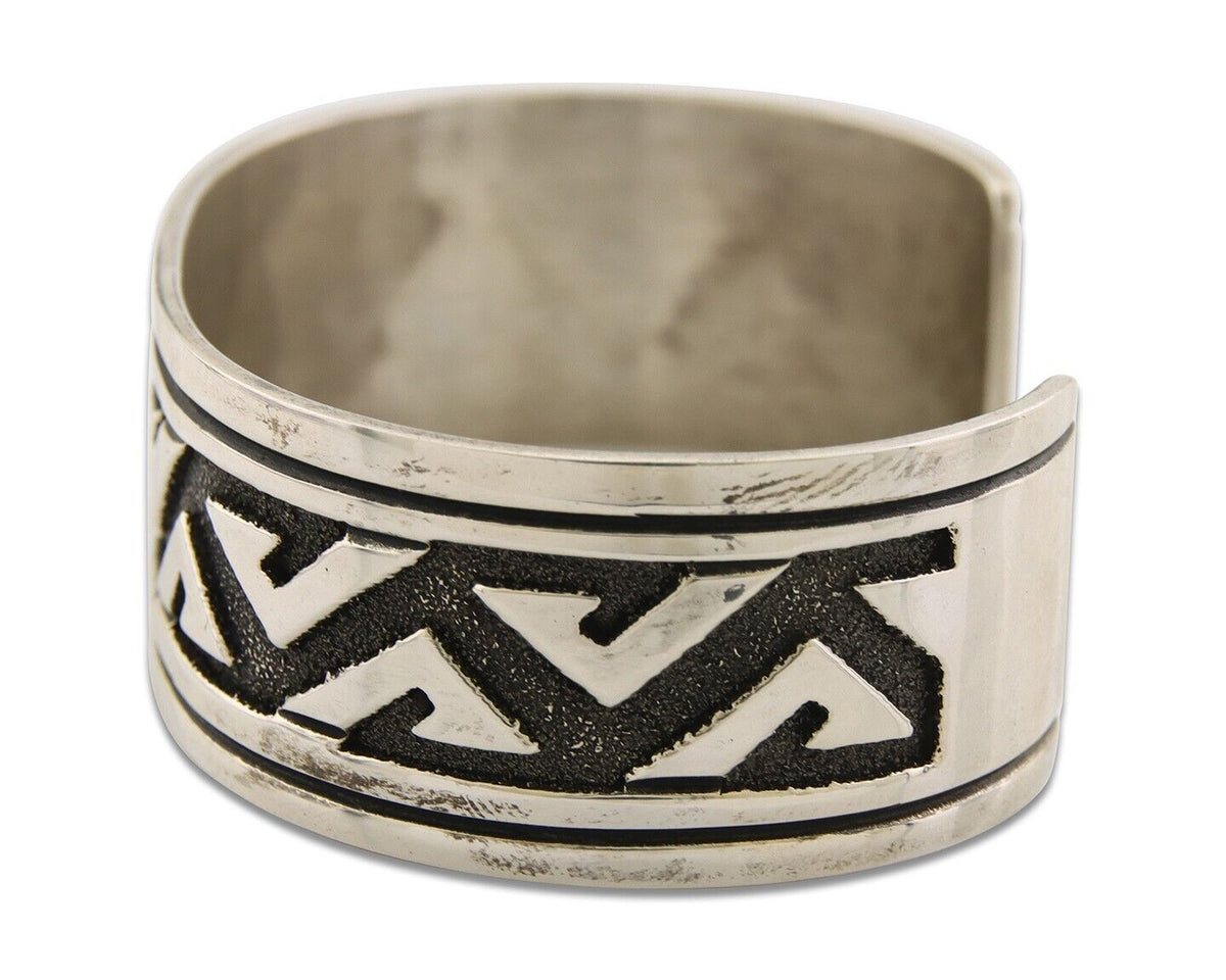 Navajo Bracelet 925 Silver Handmade Cuff Artist Signed Tommy Singer C.80's
