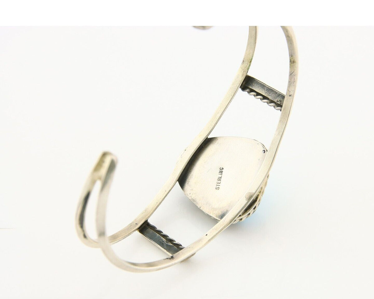 Navajo Bracelet 925 Silver Natural Blue Turquoise Native American Artist C.80s