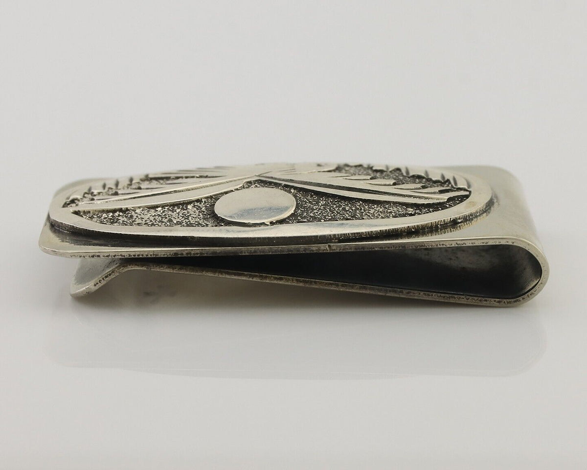 Navajo Eagle Money Clip .925 Silver & .999 Nickle Signed Gibson Gene C.80's