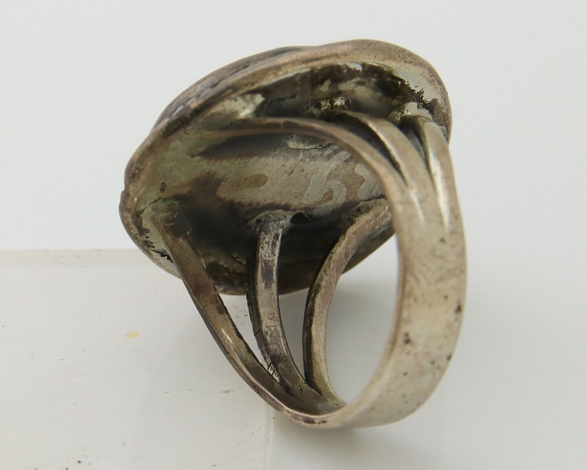 Navajo Ring 925 Sterling Silver Turquoise Native American Artist C.80's