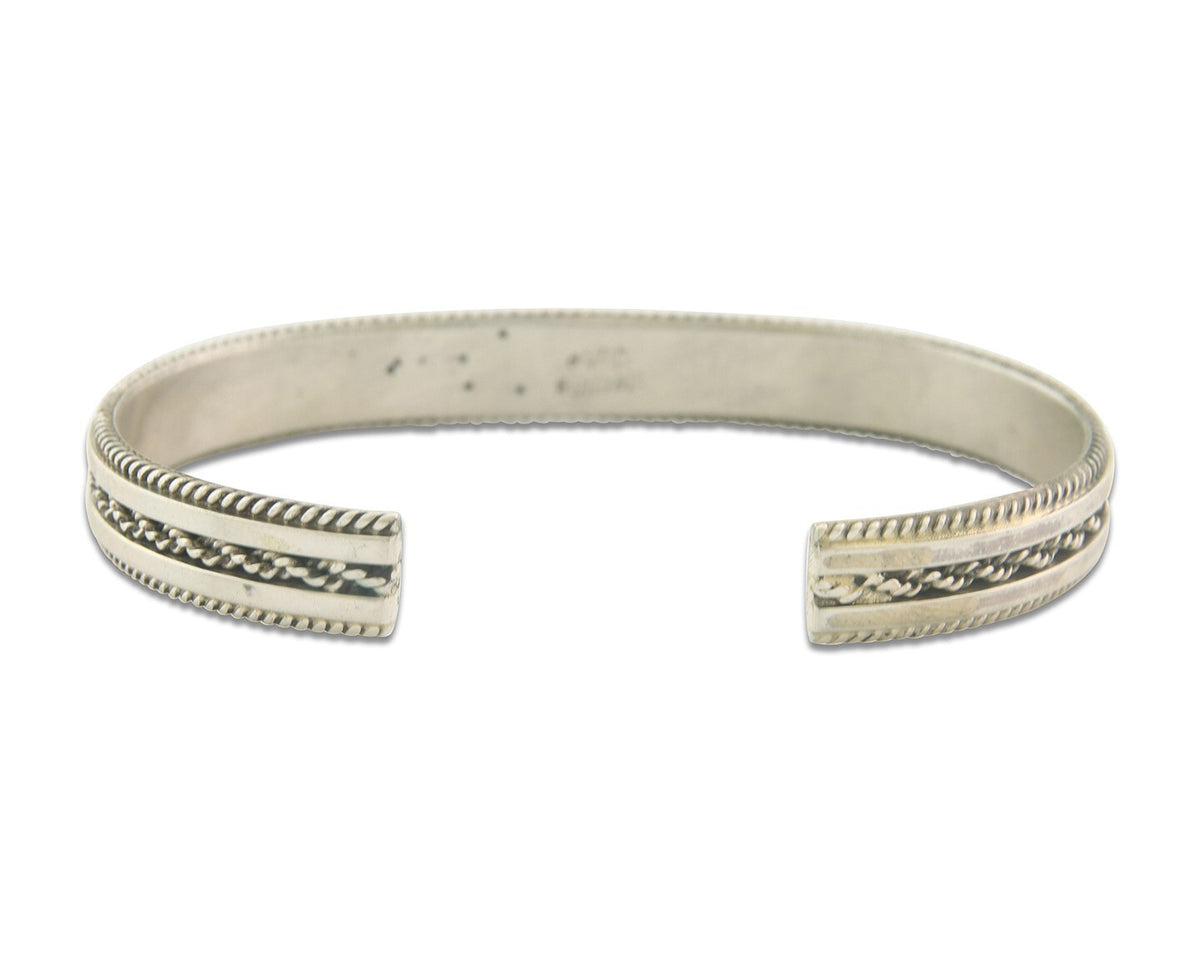 Vintage Navajo Bracelet 925 Silver Handmade Authentic Traditional Signed TAHE