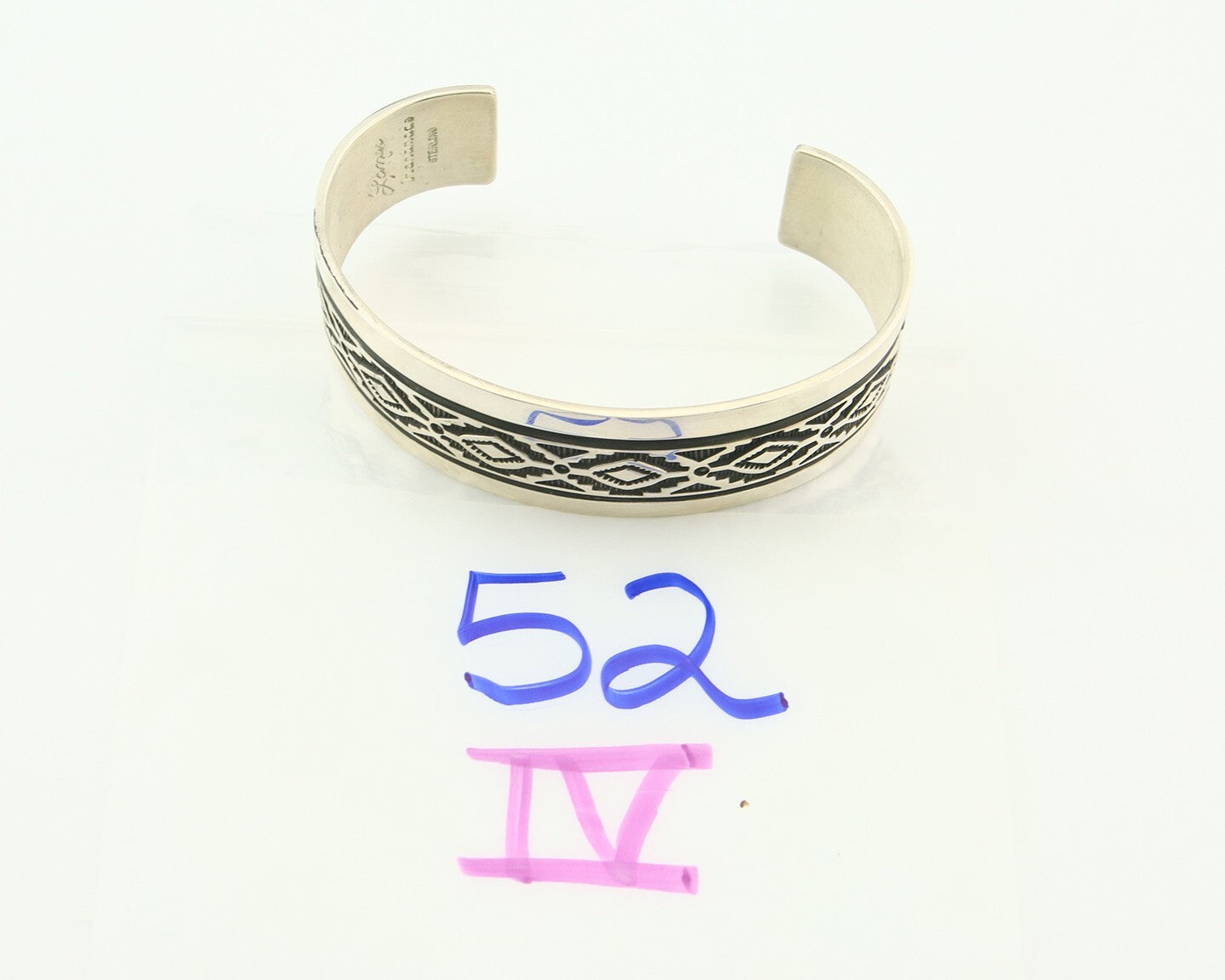 Navajo Bracelet 925 Silver Artist Signed Troy Laner Cuff C.80's