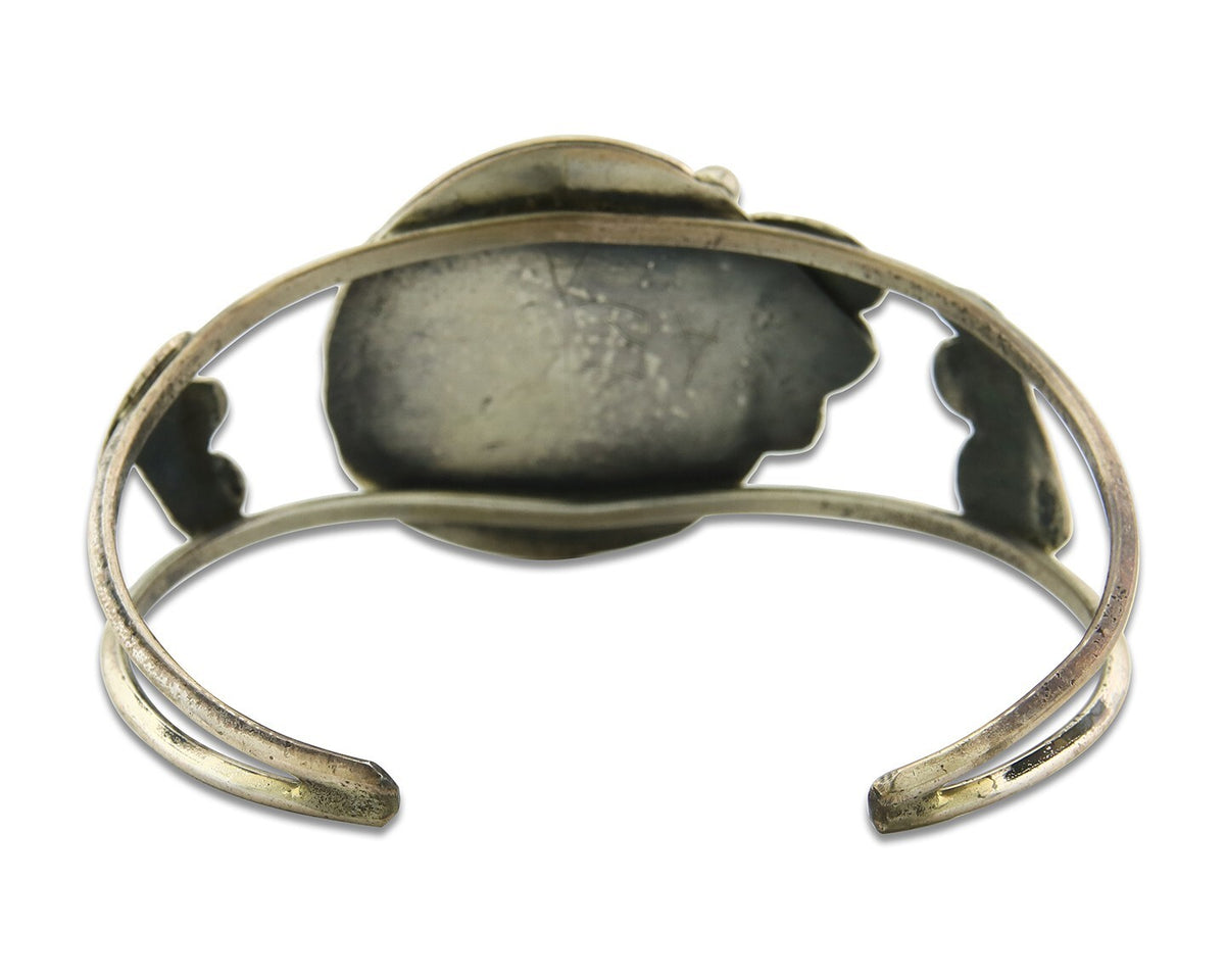 Vintage Navajo Bracelet 925 Silver Turquoise Handmade Authentic Signed AE