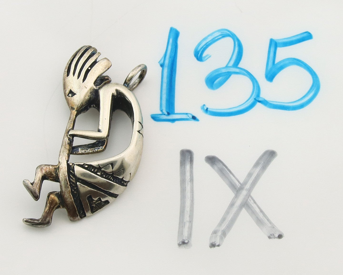 Navajo Kokopelli Pendant Sterling Silver Authentic Traditional Native American