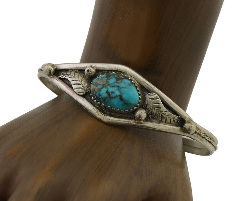 Navajo Handmade Bracelet 925 Silver Arizona Turquoise Native American C.80's