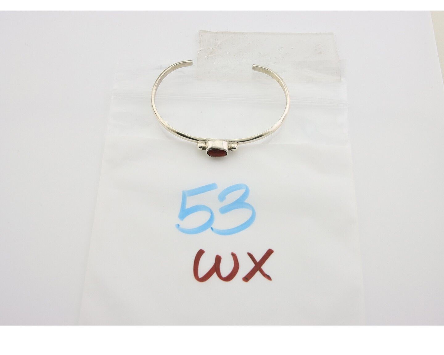 Navajo Bracelet .925 Silver Natural Red Coral Cuff Native American Artist C.80's