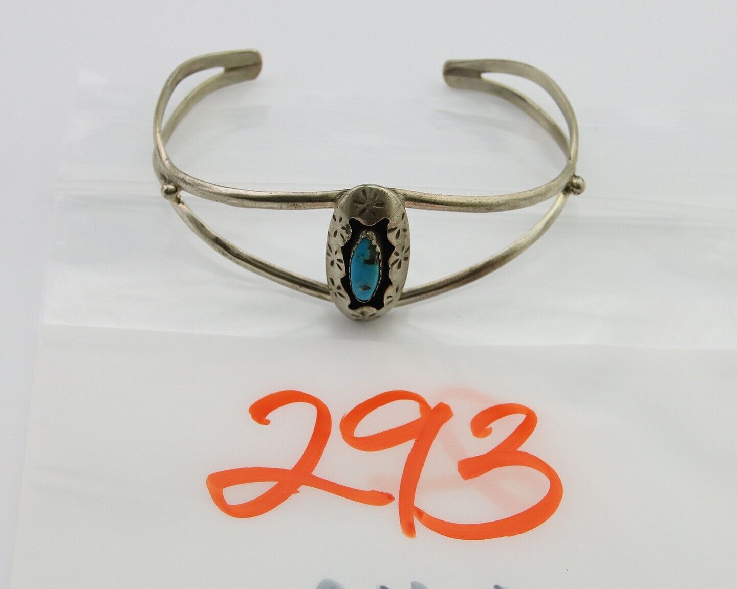 Navajo Cuff Bracelet 925 Silver Turquoise Cuff Artist Signed IJC C.80's