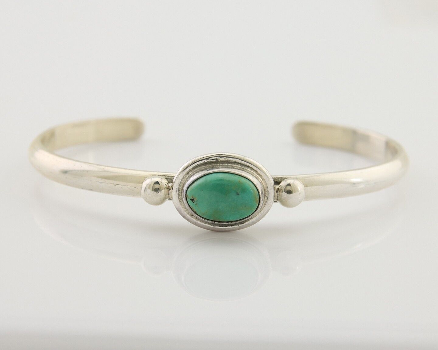 Navajo Kingman Turquoise Bracelet 925 Silver Artist Native American C.80's
