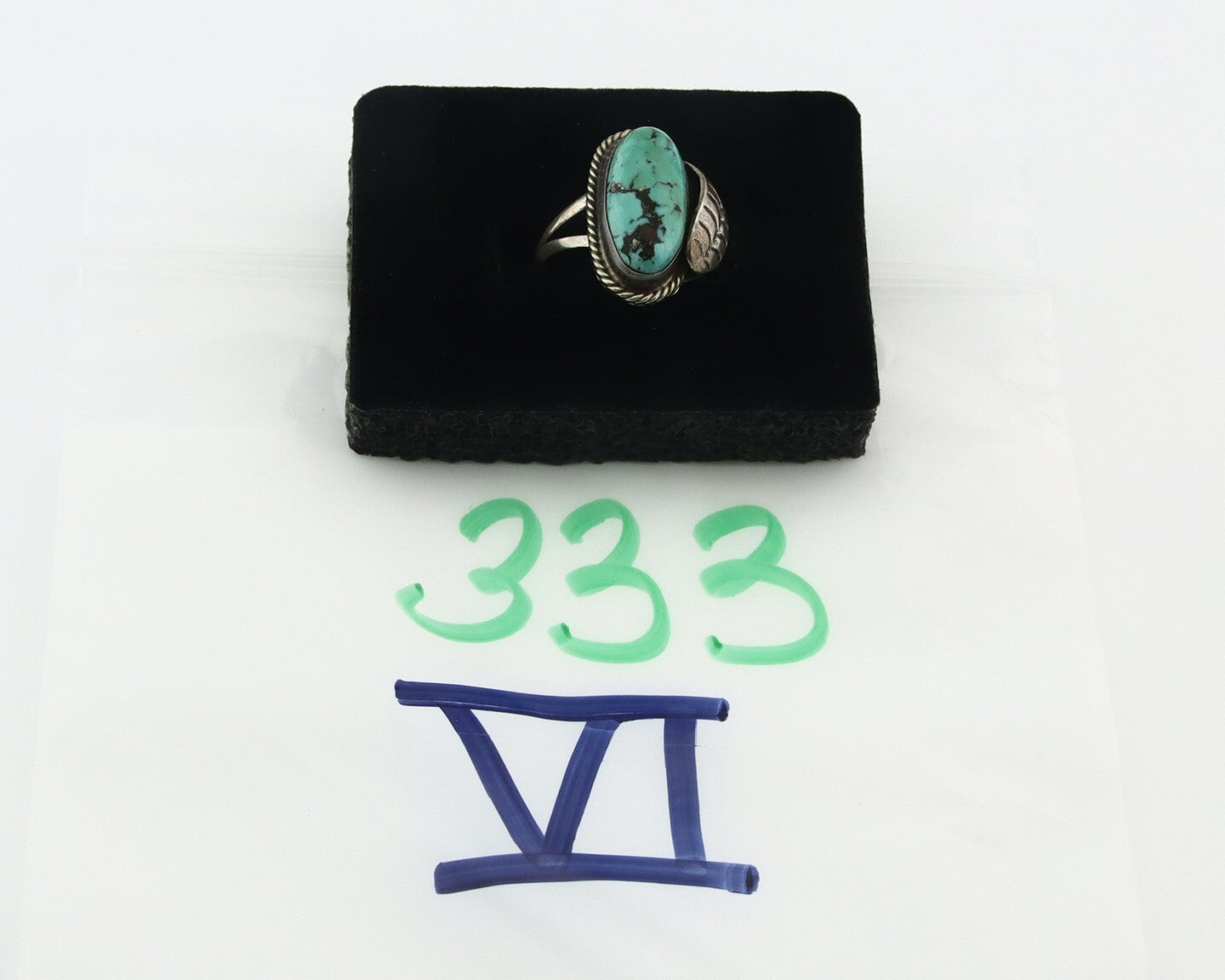 Vintage Navajo Ring 925 Sterling Silver Turquoise Handmade Size 6.5