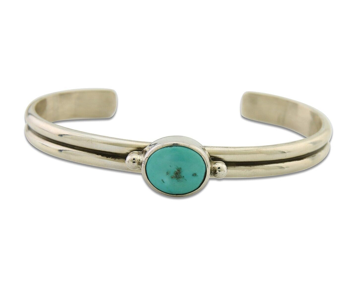 Navajo Bracelet 925 Silver Turquoise Cuff Native American Artist C.80's