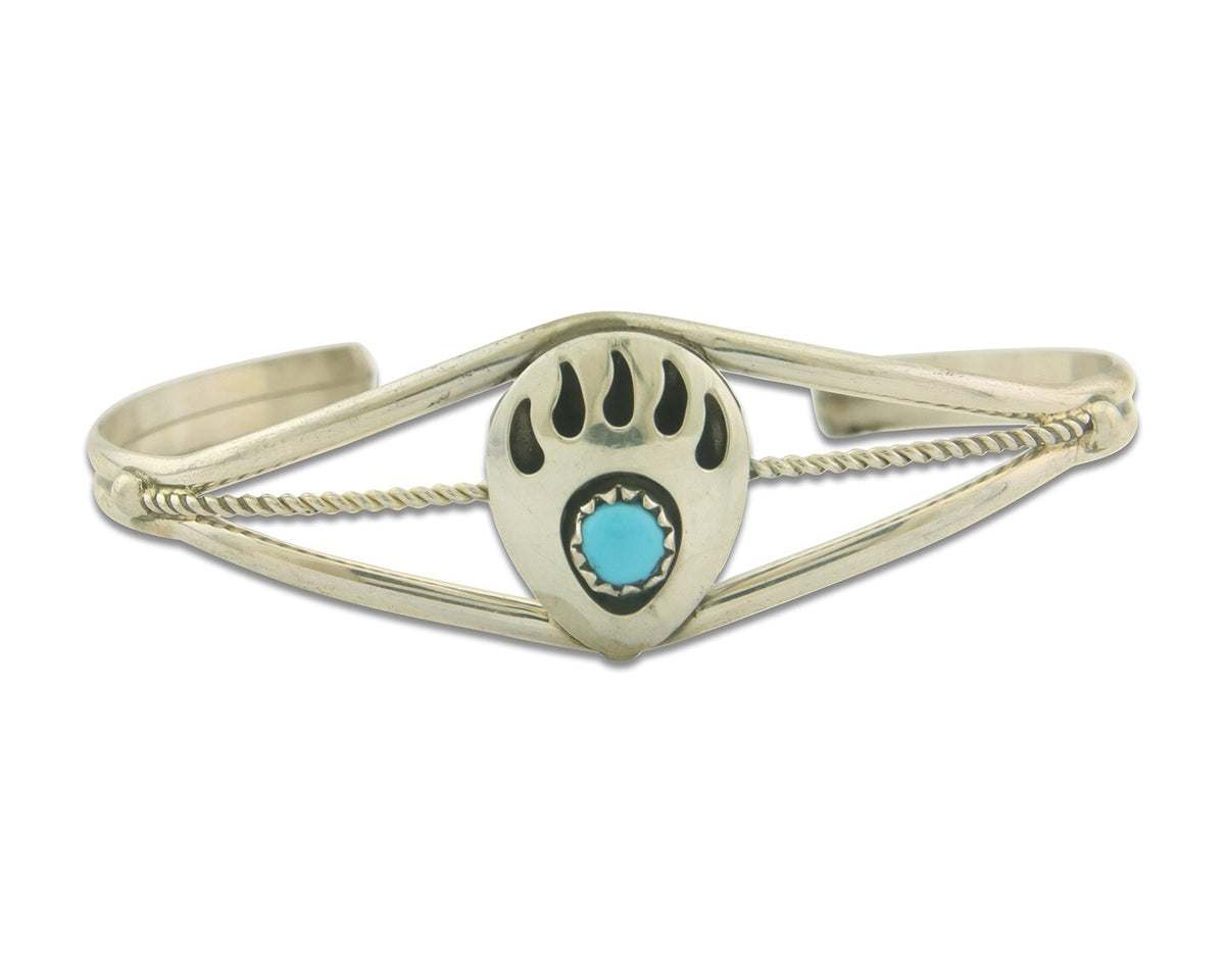 Navajo Bracelet 925 Silver Handmade Animal Claw Cuff Native American Artist C80s