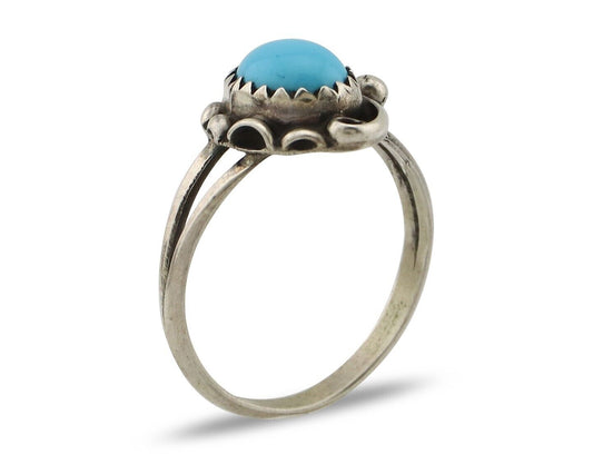 Navajo Ring 925 Silver Turquoise Artist Signed SkyStone Creations C.80's