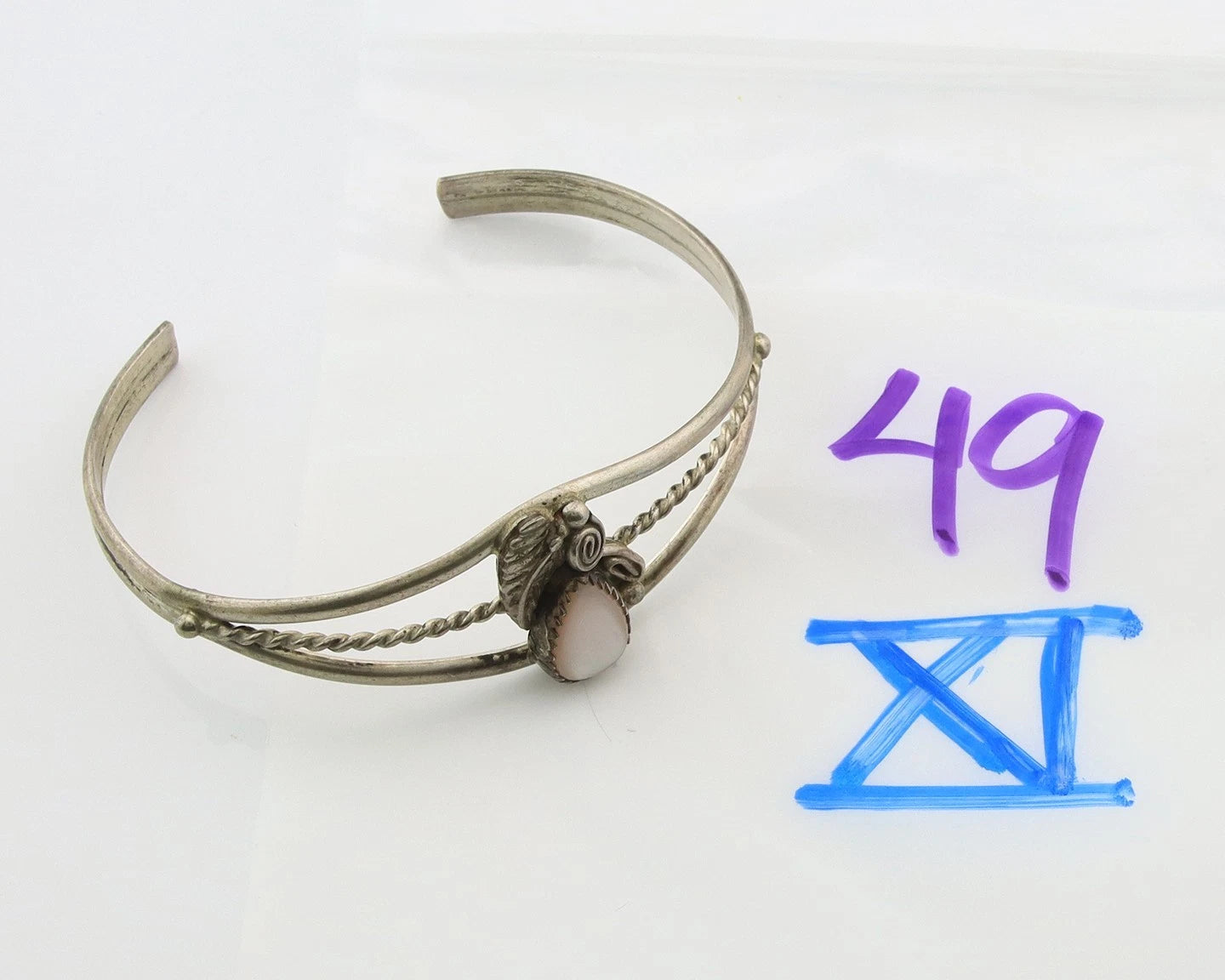 Navajo Cuff Bracelet Sterling Silver Authentic Pink Muscle Native Artist