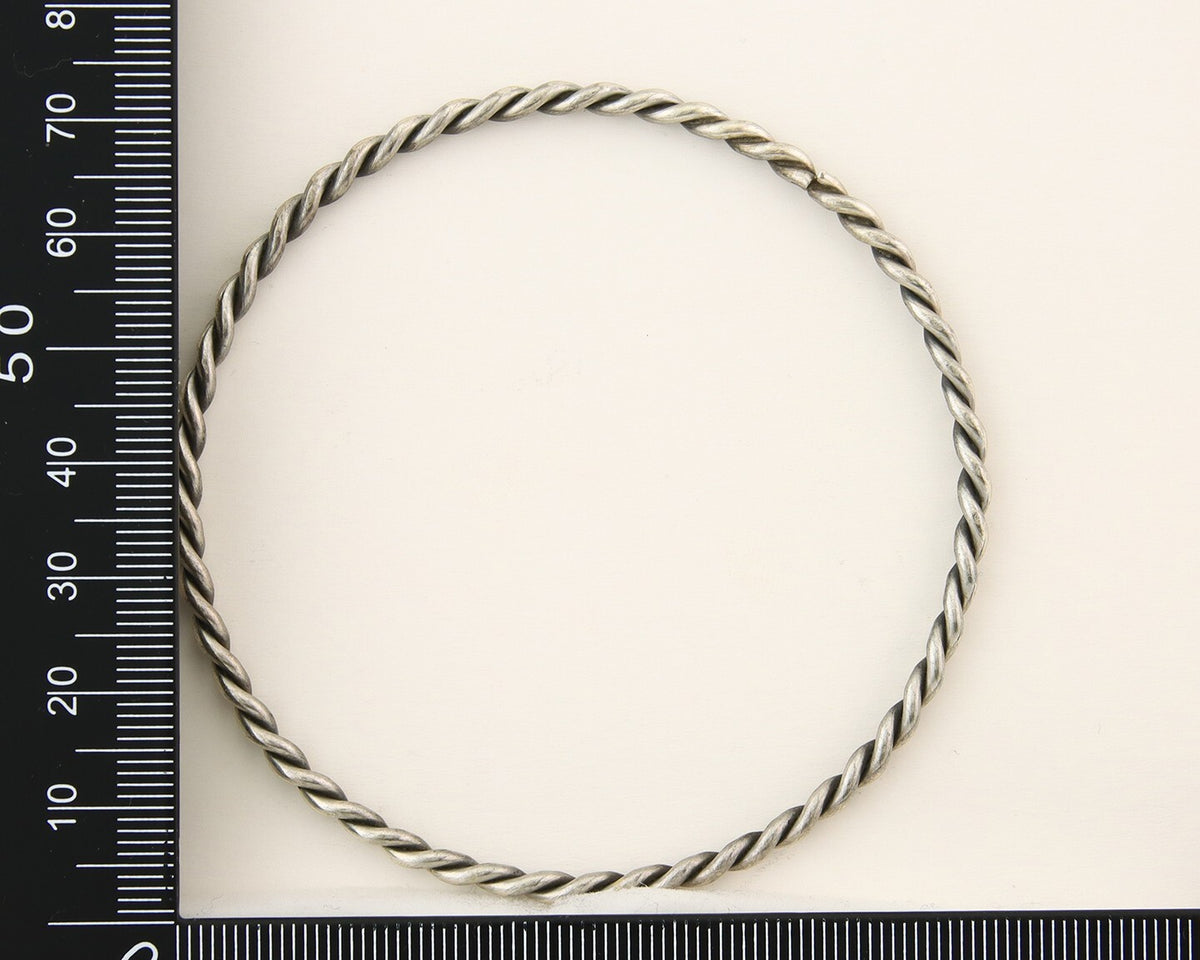 Navajo Bangle Bracelet 925 Silver Hand Stamped Twist Native American Artist C80s