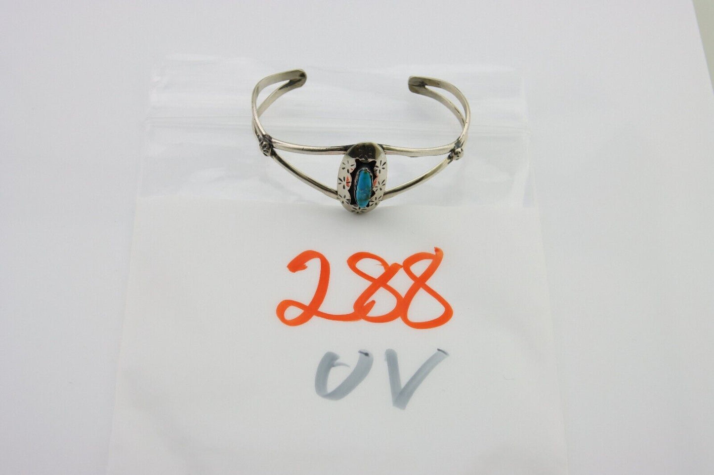 Navajo Cuff Bracelet 925 Silver Turquoise Cuff Artist Signed IJC C.80's