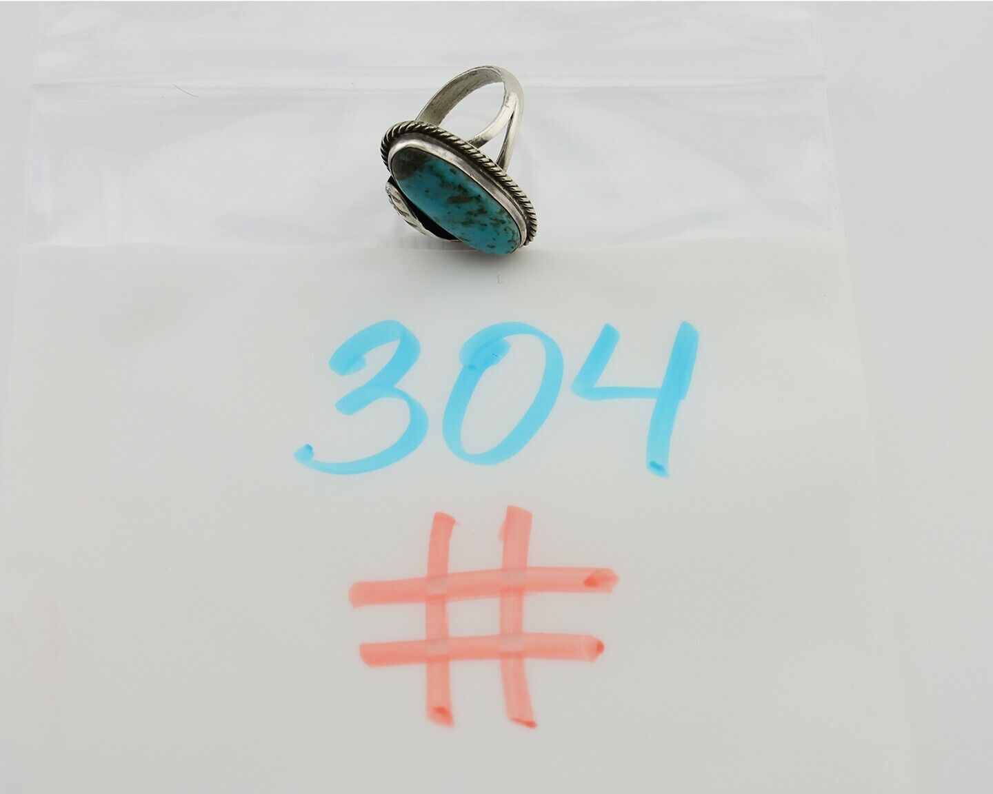 Navajo Handmade Ring 925 Silver Natural Turquoise Native American Artist C.80's