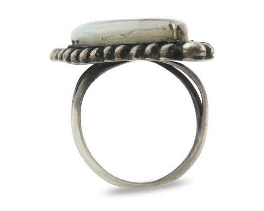 Vintage Zuni Ring Sterling Silver Authentic Gemstone Handmade Size 6.0
