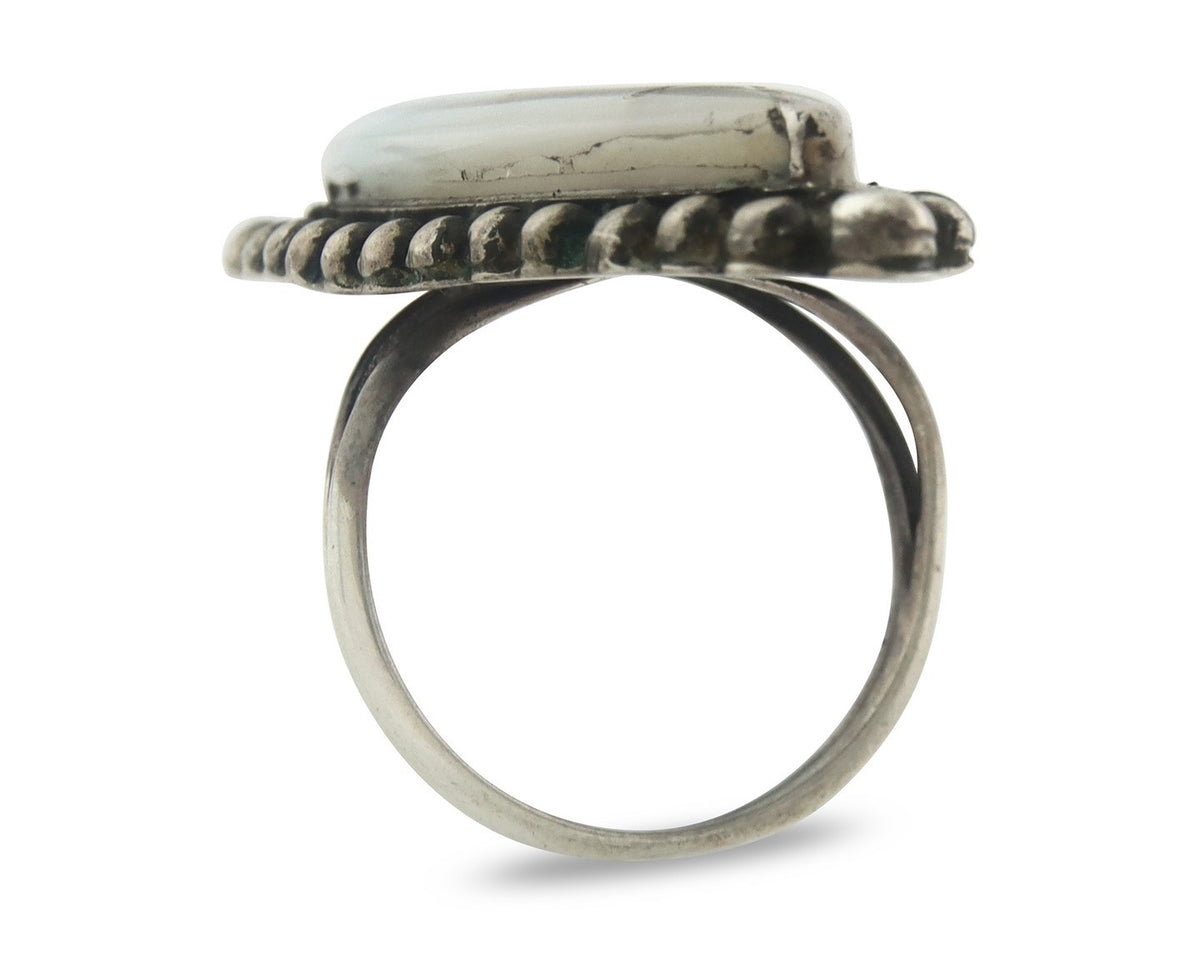 Vintage Zuni Ring Sterling Silver Authentic Gemstone Handmade Size 6.0