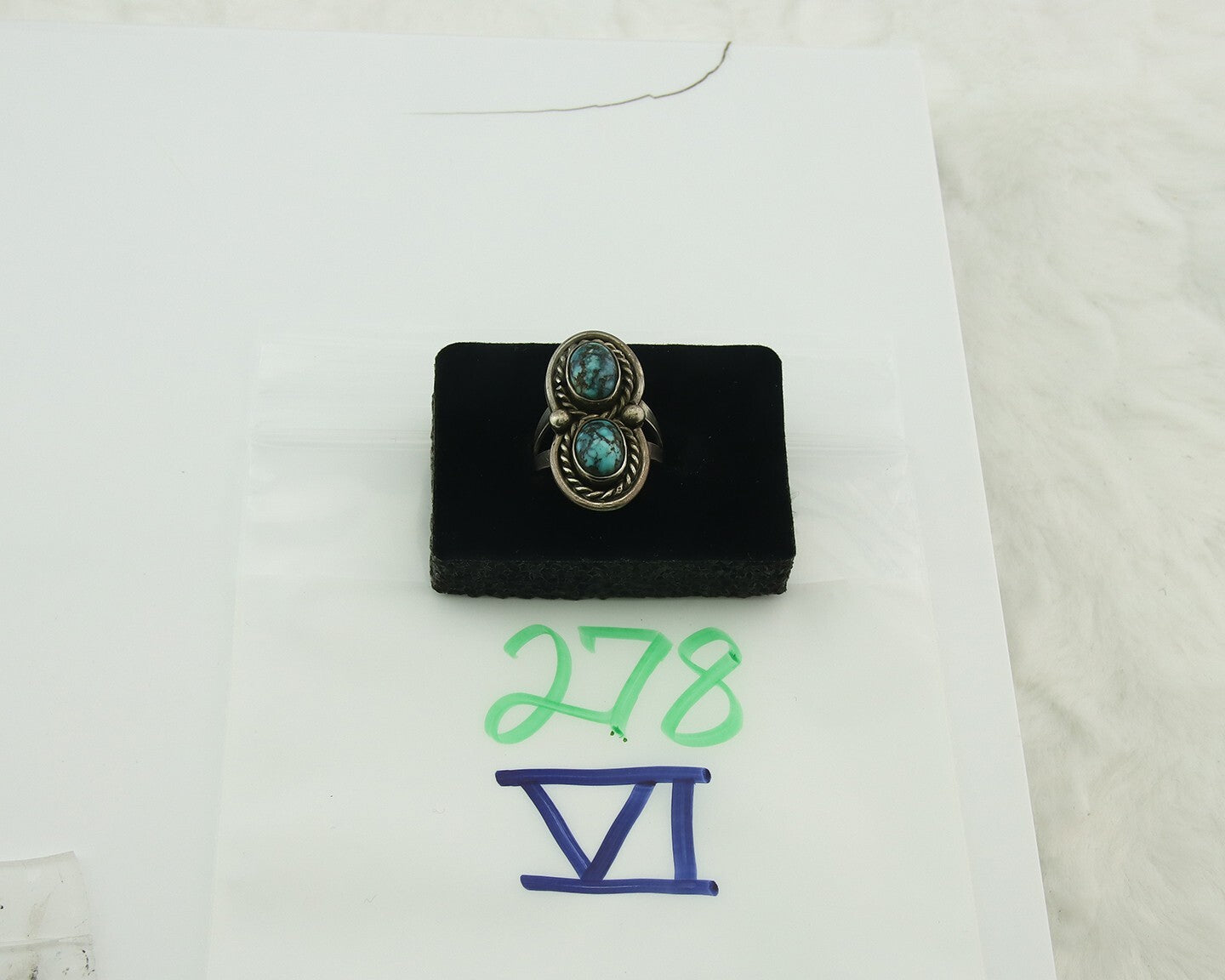 Vintage Navajo Ring 925 Sterling Silver Turquoise Handmade Size 6.5