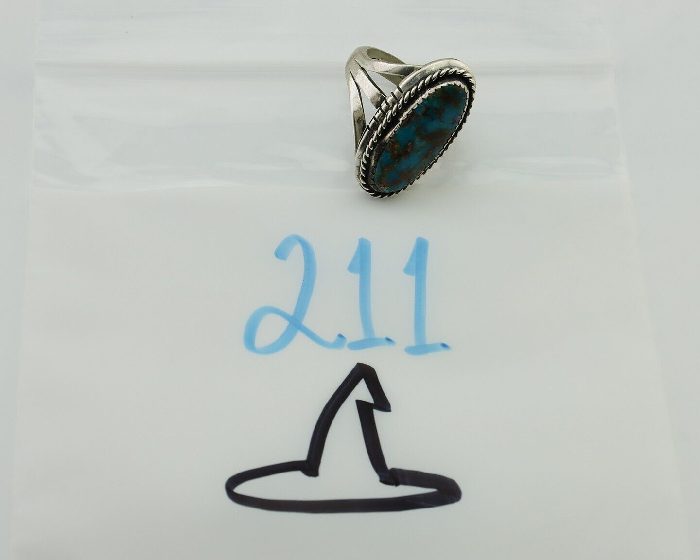 Navajo Handmade Ring 925 Silver Nevada Turquoise Artist Signed TS C.80's