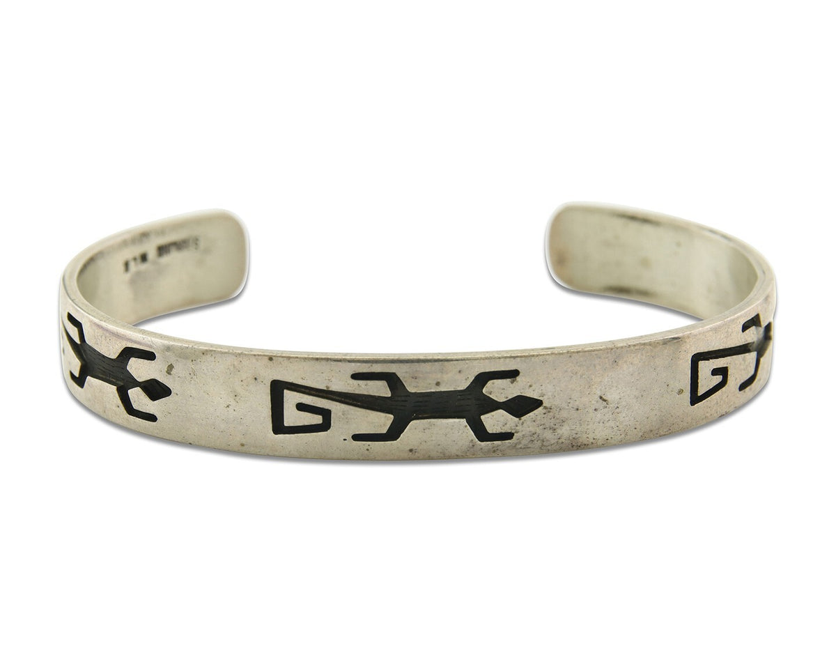 Vintage Hopi Bracelet 925 Silver Signed MLK Authentic Traditional