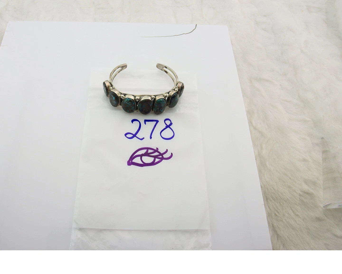 Navajo Cuff Bracelet Sterling Silver Bisbee Turquoise Vintage Signed Phil Chapo