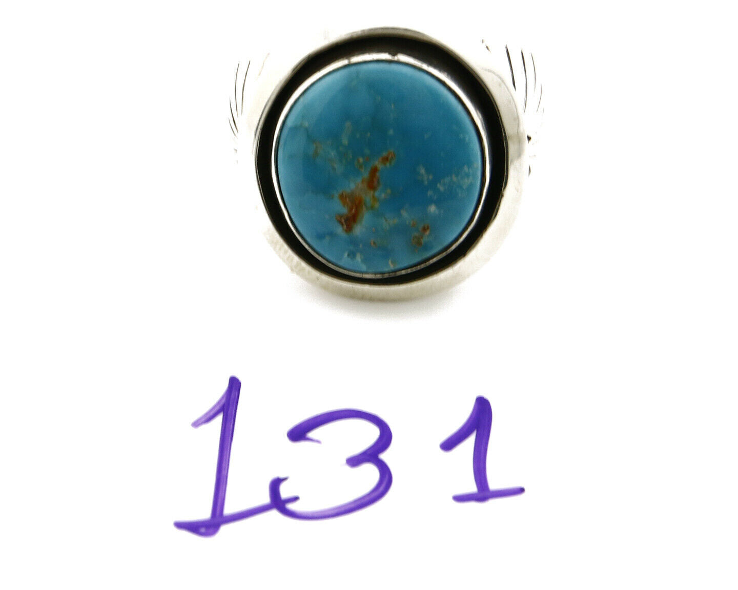 Navajo Ring .925 Silver Turquoise Handmade Signed Doug Zachary C.1980's