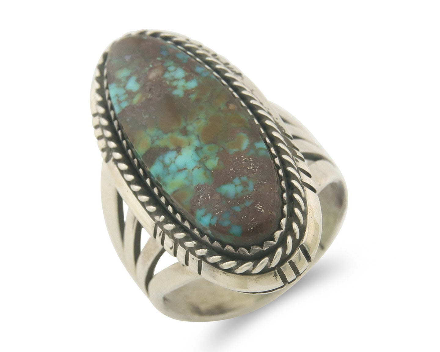 Vintage Navajo Ring 925 Sterling Authentic Turquoise Artist Signed TS Size 9.0