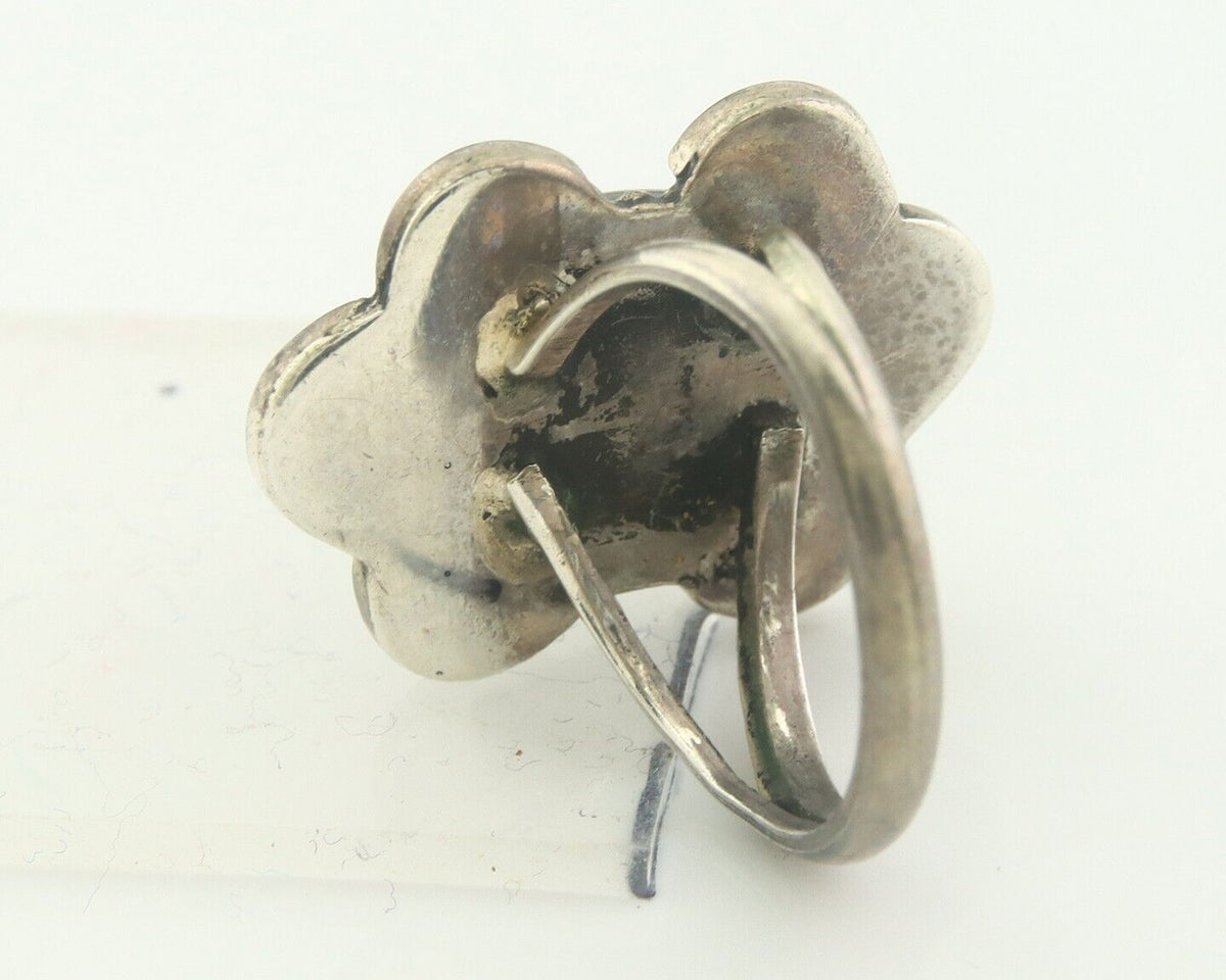 Navajo Ring 925 Sterling Natural Blue Turquoise Native Artist C.80's Size 5.75