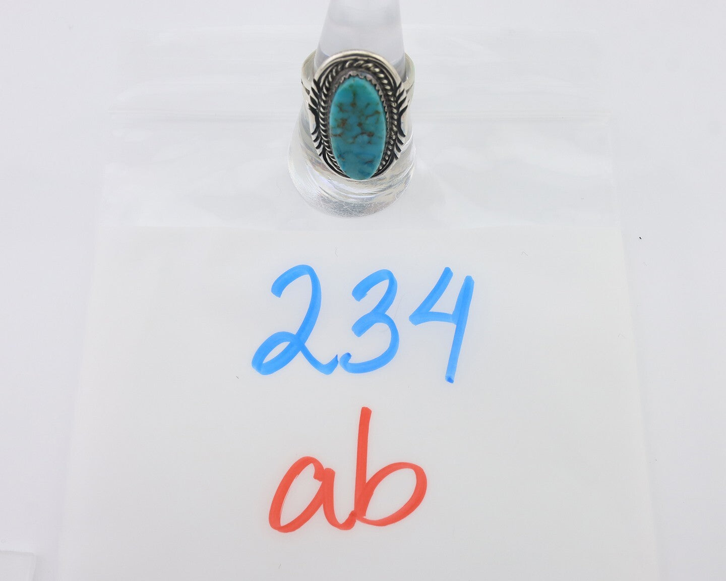 Navajo Ring 925 Silver Natural Blue Turquoise Native American Artist C.80's
