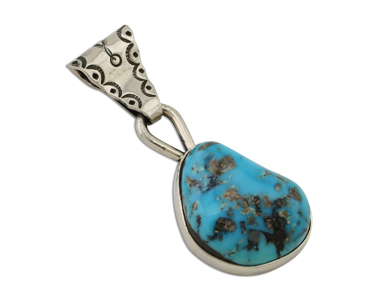 Navajo Necklace Pendant 925 Silver Turquoise Artist Tony Guerro C.80's