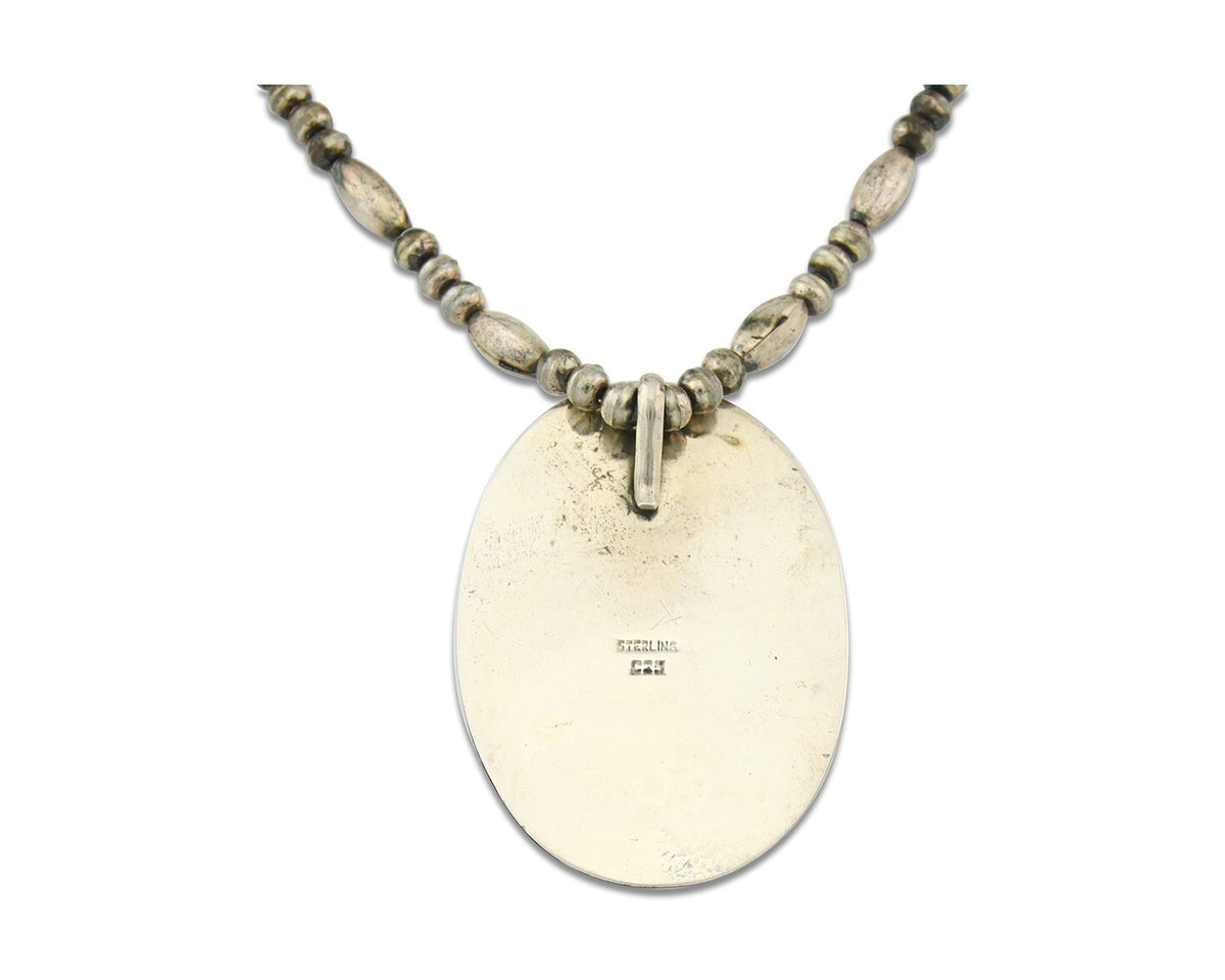 Navajo Sterling Silver Necklace Pendant Handmade Authentic Vintage C.80's