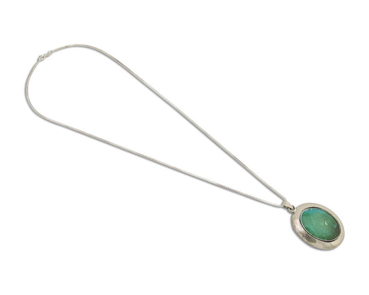 Navajo Necklace 925 Silver Natural Blue Turquoise Native American Artist C.80's