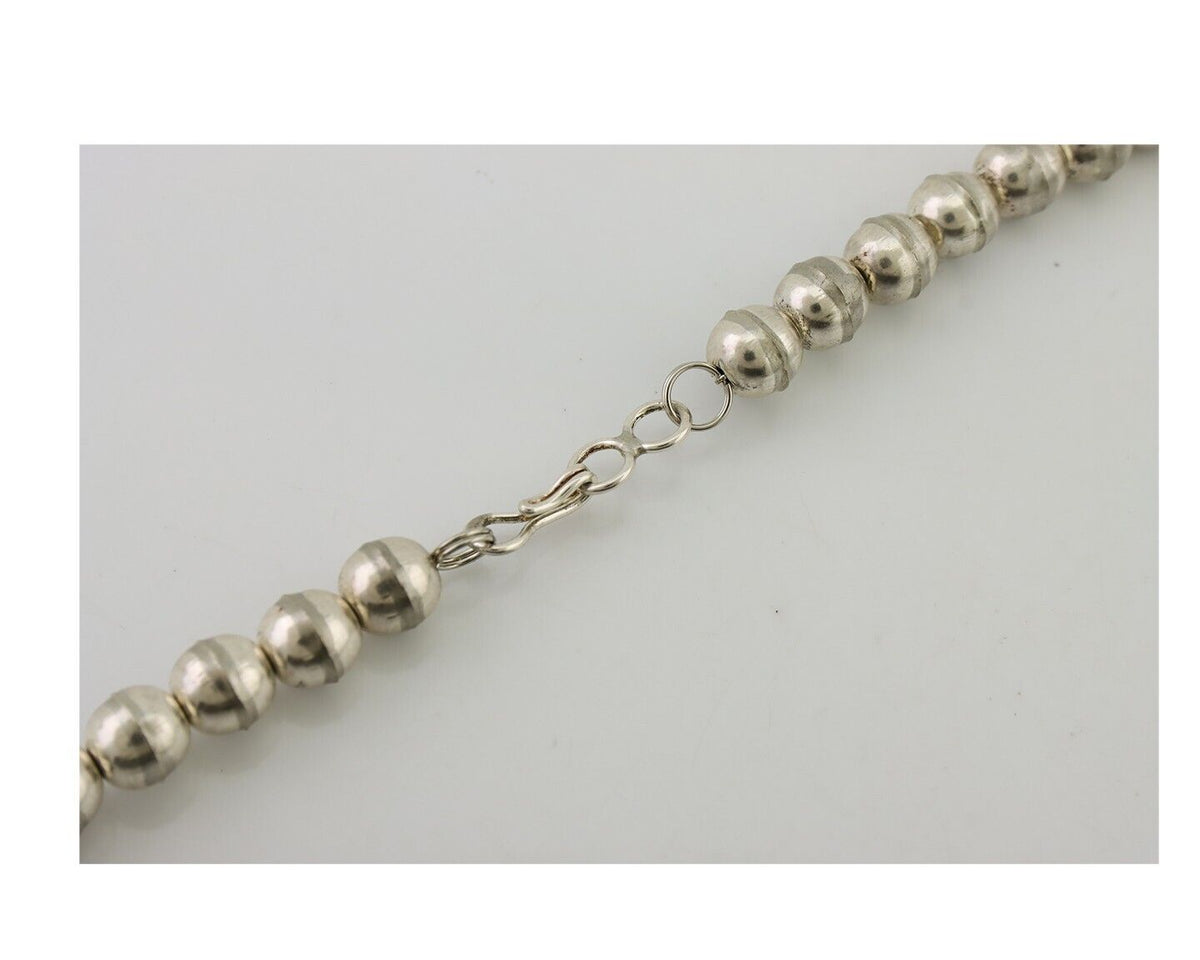 HUGE Navajo Squash Necklace 925 Silver Bisbee Turquoise Signed BY-OG C.80's